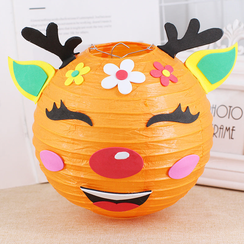 HKM-433619 Handmade Round Paper Lantern DIY Kit with Metal Frame