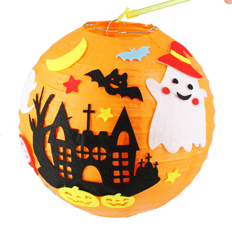 HKM-433619 Handmade Round Paper Lantern DIY Kit with Metal Frame