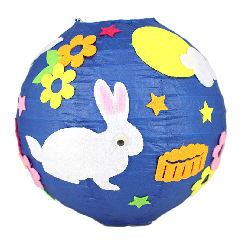 HKM-433619 Handmade Round Paper Lantern DIY Kit with Metal Frame