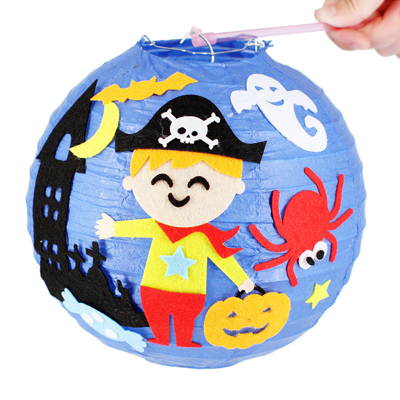 HKM-433619 Handmade Round Paper Lantern DIY Kit with Metal Frame
