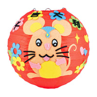 HKM-433619 Handmade Round Paper Lantern DIY Kit with Metal Frame