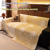 HKM-433683 Floral Pattern Universal Sofa Cover - Soft Flannel, Multiple Sizes Available