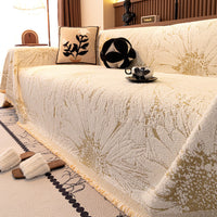 HKM-433683 Floral Pattern Universal Sofa Cover - Soft Flannel, Multiple Sizes Available