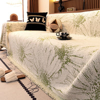 HKM-433683 Floral Pattern Universal Sofa Cover - Soft Flannel, Multiple Sizes Available