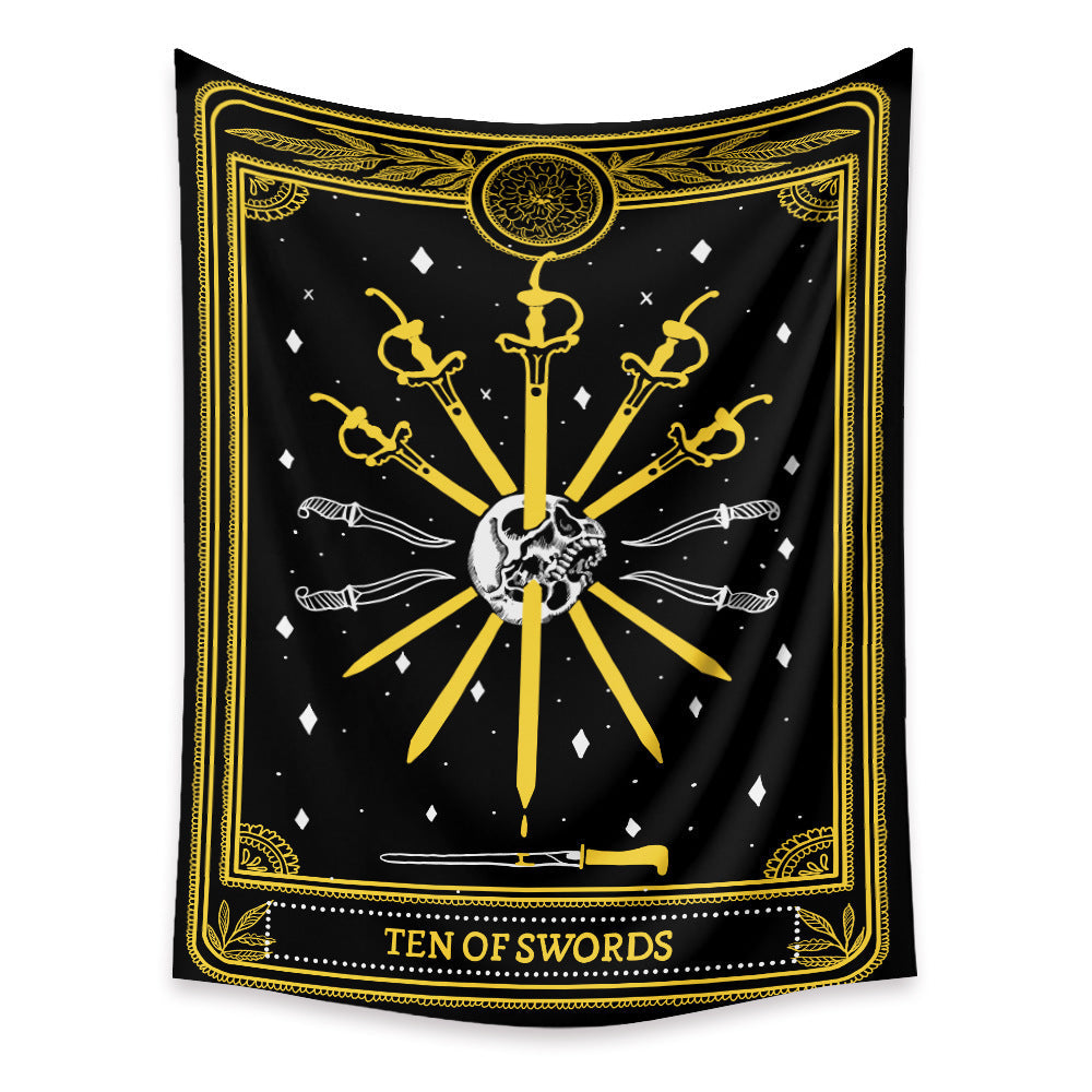 HKM-433683 Tarot Cards Tapestry with Psychedelic Boho Design - Available in Multiple Sizes