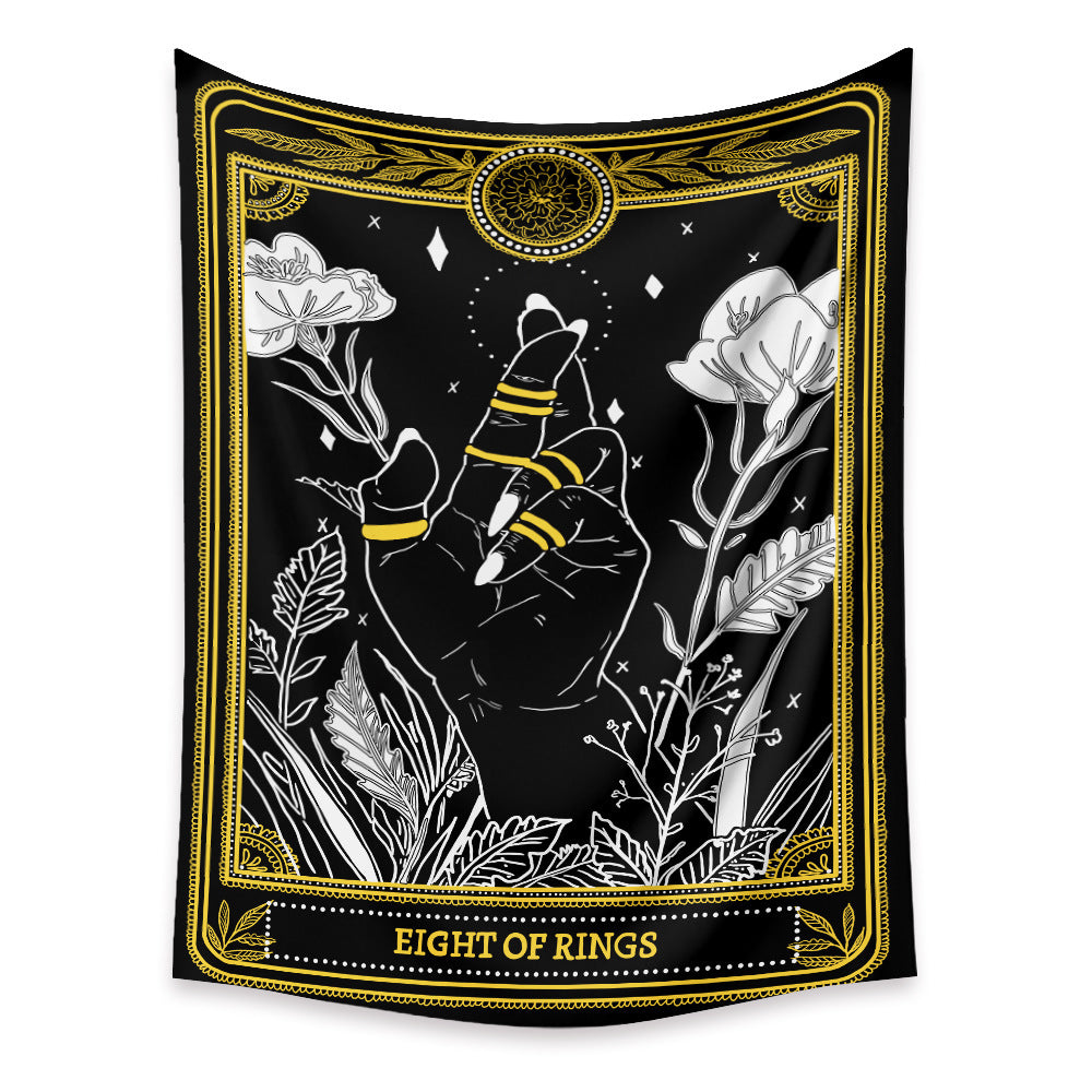 HKM-433683 Tarot Cards Tapestry with Psychedelic Boho Design - Available in Multiple Sizes