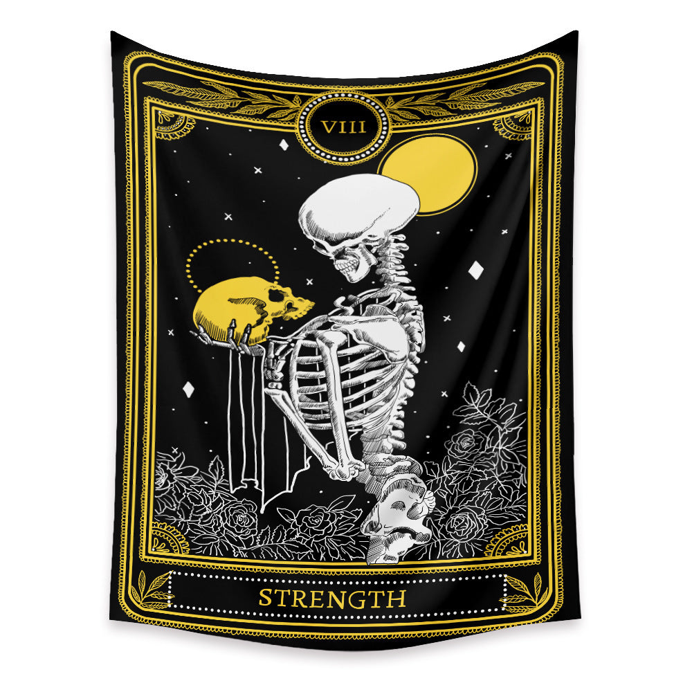 HKM-433683 Tarot Cards Tapestry with Psychedelic Boho Design - Available in Multiple Sizes