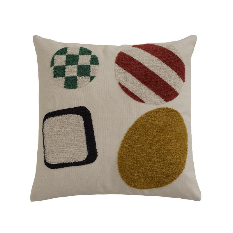 HKM-433811 Washed Canvas Geometric Pillow Cover for Modern Home and Office Decor