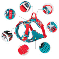 HKM-433875 Dog Traction Chest Strap for All Sizes - Adjustable Nylon & Aluminum Alloy - Available in Red, Blue, Green, Purple
