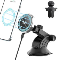 HKM-433875 Magnetic Wireless Car Charger for iPhone 12 Series with 360° Rotation and Fast Charging Function