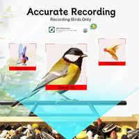 HKM-433875 Smart Bird Feeder with Camera, 1.5L Capacity, AI Identification & Real-Time Notifications for Birdwatching