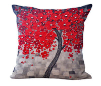 HKM-434067 Cotton and Linen Oil Painting Pillowcase - 45x45cm, Gentle Wash Recommended