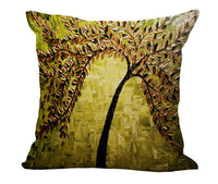 HKM-434067 Cotton and Linen Oil Painting Pillowcase - 45x45cm, Gentle Wash Recommended