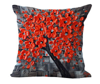 HKM-434067 Cotton and Linen Oil Painting Pillowcase - 45x45cm, Gentle Wash Recommended