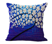 HKM-434067 Cotton and Linen Oil Painting Pillowcase - 45x45cm, Gentle Wash Recommended