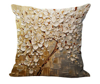 HKM-434067 Cotton and Linen Oil Painting Pillowcase - 45x45cm, Gentle Wash Recommended