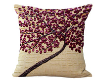 HKM-434067 Cotton and Linen Oil Painting Pillowcase - 45x45cm, Gentle Wash Recommended