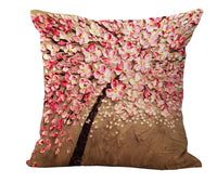 HKM-434067 Cotton and Linen Oil Painting Pillowcase - 45x45cm, Gentle Wash Recommended