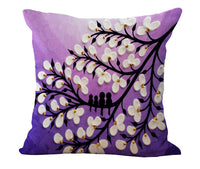 HKM-434067 Cotton and Linen Oil Painting Pillowcase - 45x45cm, Gentle Wash Recommended