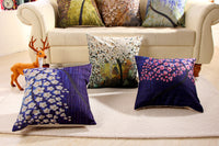 HKM-434067 Cotton and Linen Oil Painting Pillowcase - 45x45cm, Gentle Wash Recommended