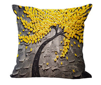 HKM-434067 Cotton and Linen Oil Painting Pillowcase - 45x45cm, Gentle Wash Recommended
