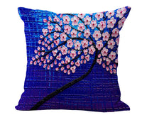 HKM-434067 Cotton and Linen Oil Painting Pillowcase - 45x45cm, Gentle Wash Recommended