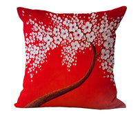 HKM-434067 Cotton and Linen Oil Painting Pillowcase - 45x45cm, Gentle Wash Recommended