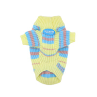 HKM-434259 Small Pet Sweater in Blue and Yellow Stripes for Autumn/Winter - Wool, Casual Style, Sizes XS-XXL