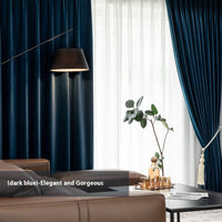 HKM-434387 Plush Velvet Insulated Curtains with Various Color Options and Modern Design