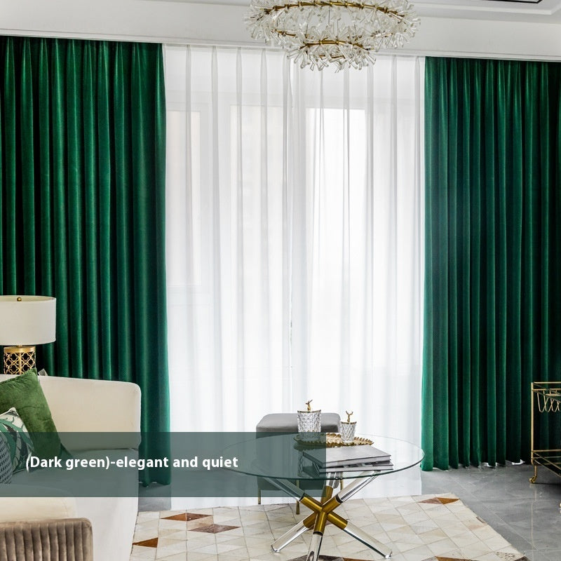 HKM-434387 Plush Velvet Insulated Curtains with Various Color Options and Modern Design
