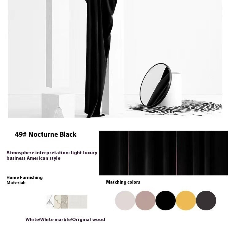 HKM-434387 Plush Velvet Insulated Curtains with Various Color Options and Modern Design
