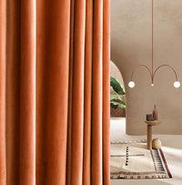 HKM-434387 Plush Velvet Insulated Curtains with Various Color Options and Modern Design