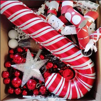 HKM-434451 Christmas Crutch Foil Balloon - 83CM Decorative Inflatable for Holiday Celebrations