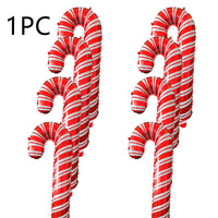 HKM-434451 Christmas Crutch Foil Balloon - 83CM Decorative Inflatable for Holiday Celebrations