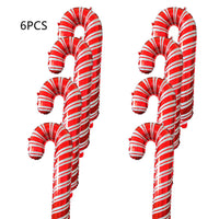 HKM-434451 Christmas Crutch Foil Balloon - 83CM Decorative Inflatable for Holiday Celebrations