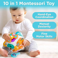 HKM-434643 10-in-1 Educational Activity Cube for Babies and Toddlers - Engaging Polyhedron Busy Board Toy