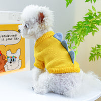 HKM-434643 Dinosaur Sweater for Dogs in Green and Yellow – Warm and Comfortable Pet Clothing