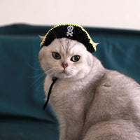 HKM-434835 Handmade Pirate Hat for Small Pets - Suitable for Kittens & Adult Cats