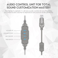 HKM-434899 FANTECH HG11 Professional Gaming Headset with True Virtual 7.1 Surround Sound and RGB Lighting