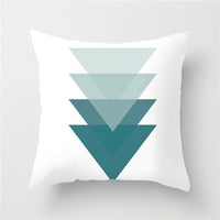HKM-434899 Geometric Wave Square Pillowcase - 45cm x 45cm - Soft Polyester/Cotton Blend