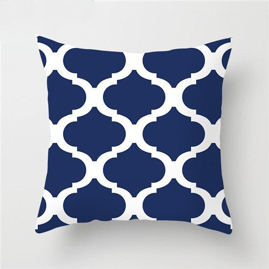 HKM-434899 Geometric Wave Square Pillowcase - 45cm x 45cm - Soft Polyester/Cotton Blend