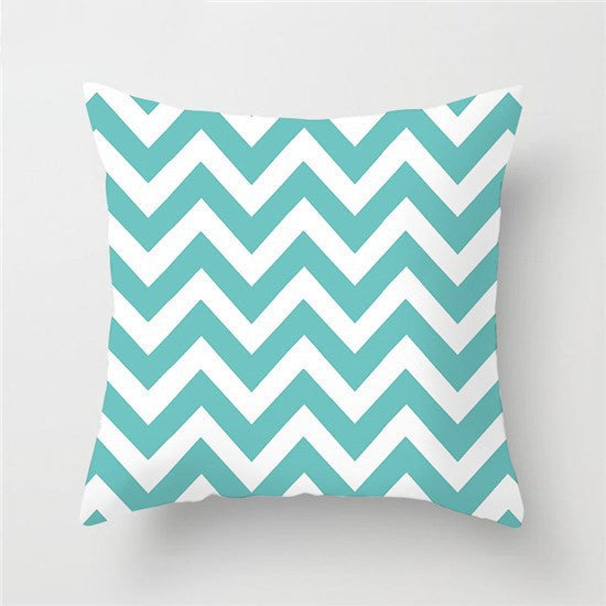 HKM-434899 Geometric Wave Square Pillowcase - 45cm x 45cm - Soft Polyester/Cotton Blend