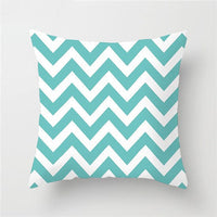 HKM-434899 Geometric Wave Square Pillowcase - 45cm x 45cm - Soft Polyester/Cotton Blend