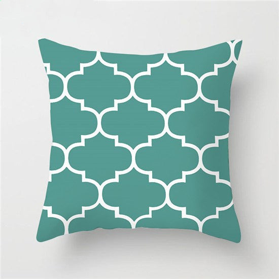 HKM-434899 Geometric Wave Square Pillowcase - 45cm x 45cm - Soft Polyester/Cotton Blend
