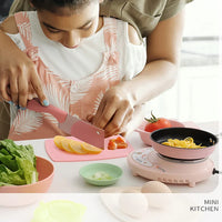 HKM-435091 Electric Mini Kitchen Cooking Playset for Kids - Realistic Kitchenware Toy for Ages 6 and Up