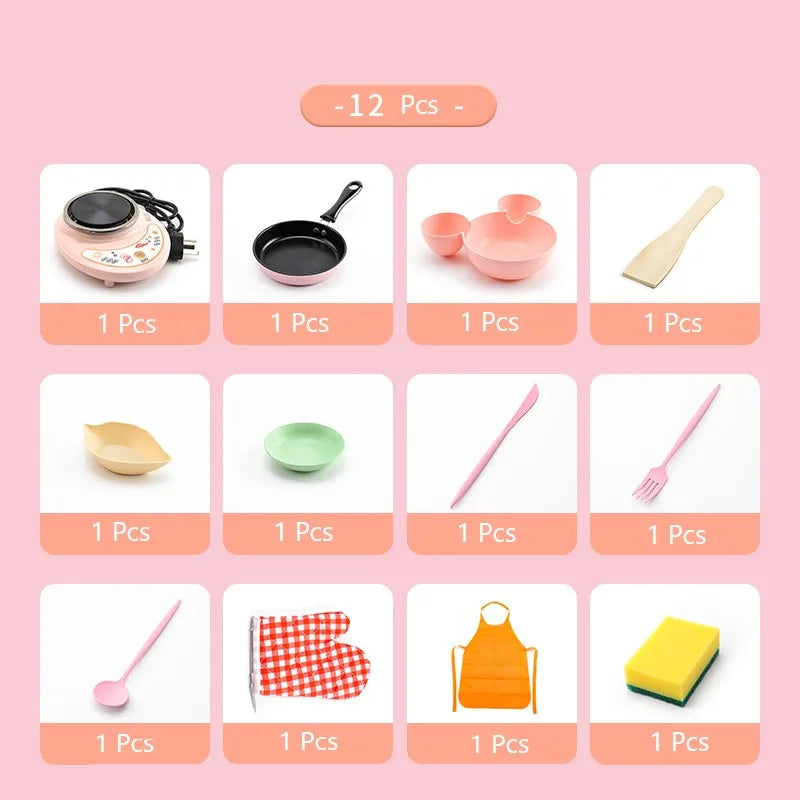 HKM-435091 Electric Mini Kitchen Cooking Playset for Kids - Realistic Kitchenware Toy for Ages 6 and Up