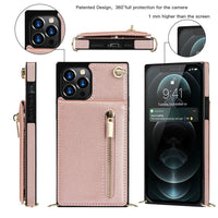 HKM-435091 Solid Color Zipper Phone Case for iPhone - Black, Green, Purple, Red, Rose Gold