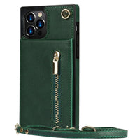 HKM-435091 Solid Color Zipper Phone Case for iPhone - Black, Green, Purple, Red, Rose Gold