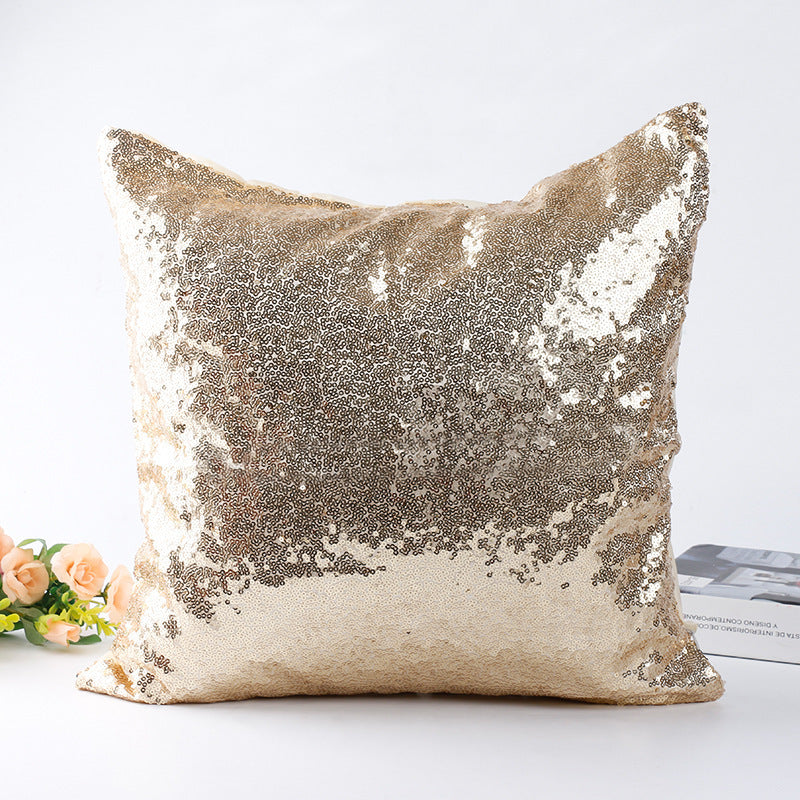 HKM-435155 Modern Sequin Pillowcase 40x40 cm in Gold, Silver, Purple, Rose Gold, Champagne Gold for Home Decor