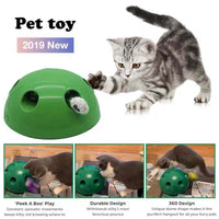 HKM-435283 Electric Mouse Cat Toy with Scratching Pad - Fun Interactive Play for Cats - Green